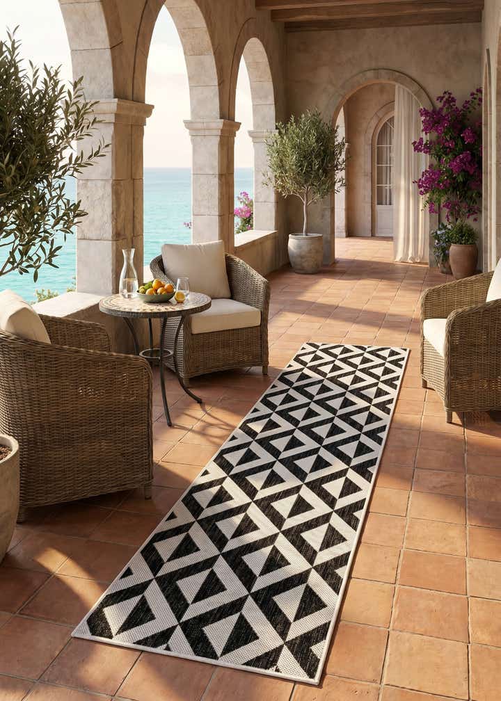 2' x 7' Easy-Clean Jill Zarin Napa Indoor / Outdoor Runner Rug