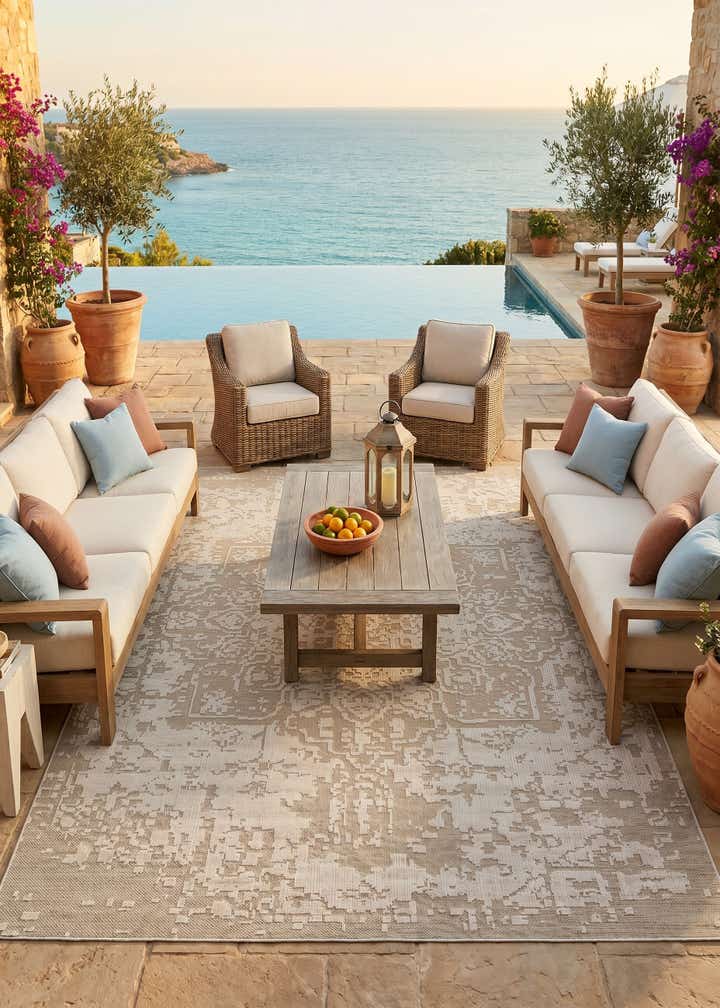 10' x 14' 1 Easy-Clean Traditional Indoor / Outdoor Rug