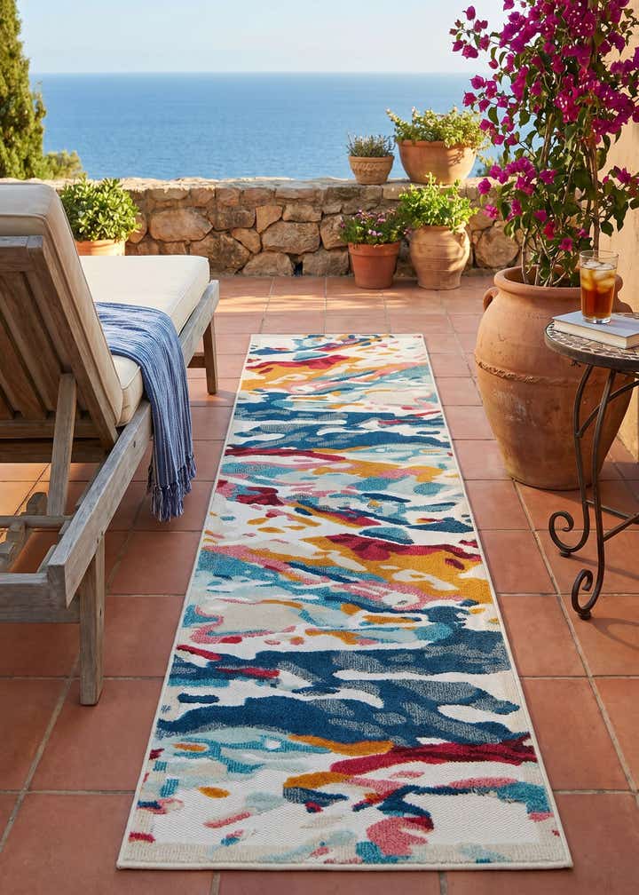 2' 7 x 10' Easy-Clean Casablanca Indoor / Outdoor Runner Rug