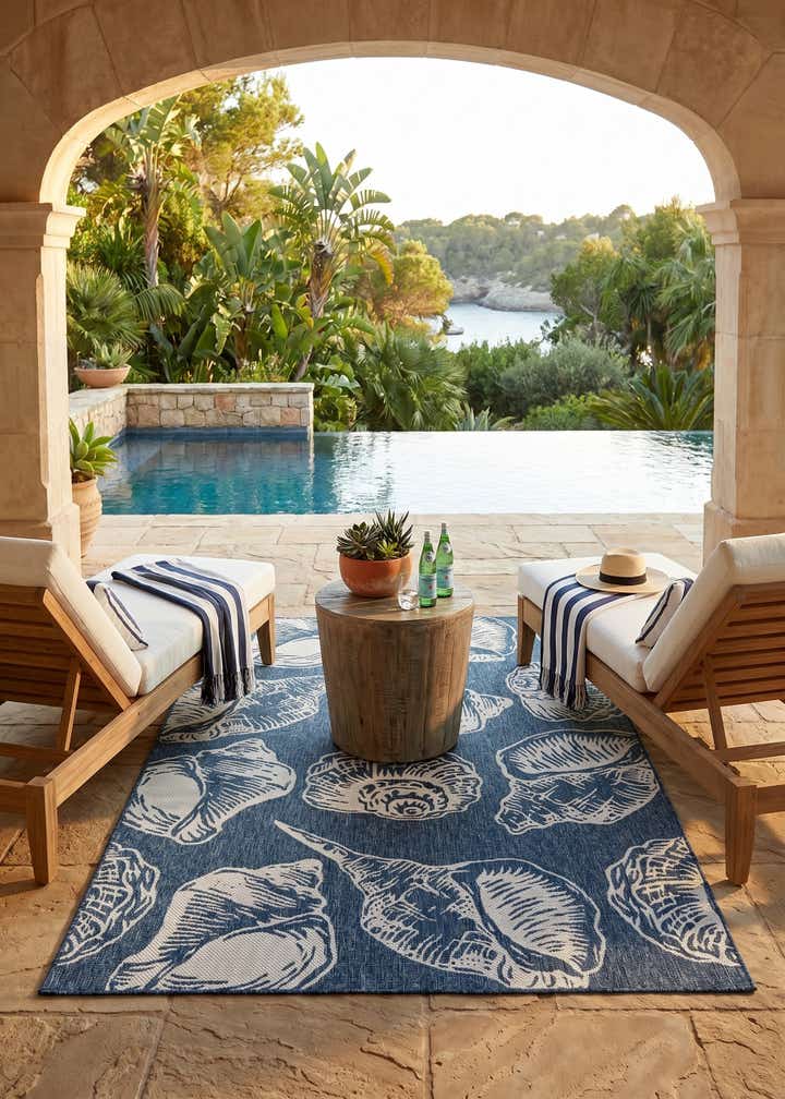 6' x 9' Easy-Clean Coastal Indoor / Outdoor Rug