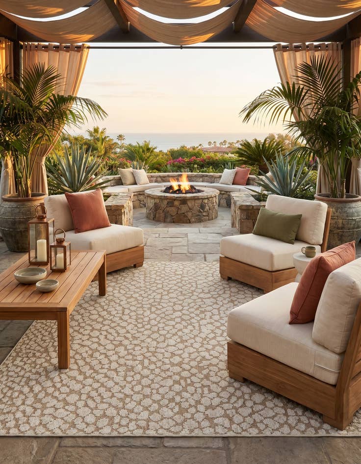 Detail image of 7' 10 x 7' 10 Easy-Clean Safari Indoor / Outdoor Square Rug