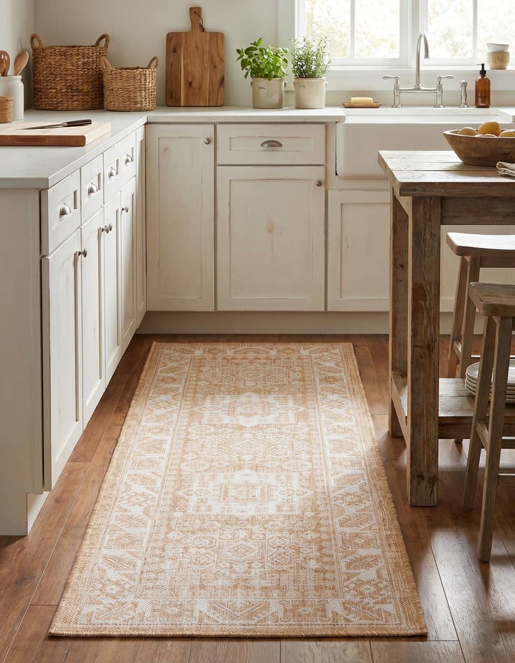 Detail image of 2' x 6' Easy-Clean Aztec Indoor / Outdoor Runner Rug