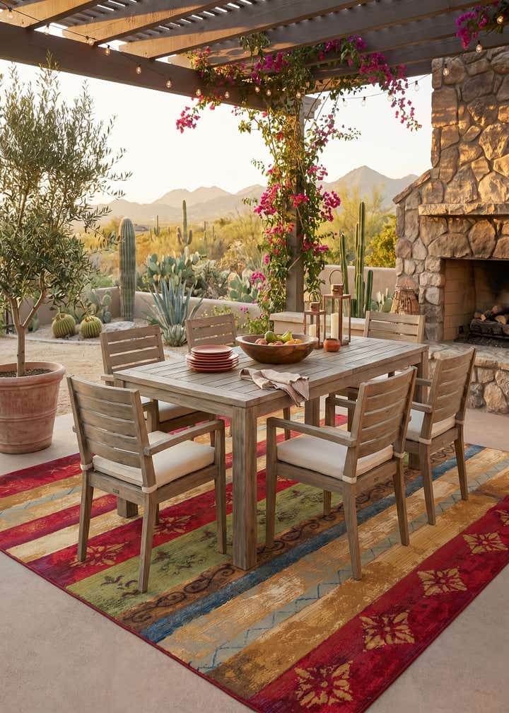 6' x 9' Easy-Clean Modern Indoor / Outdoor Rug