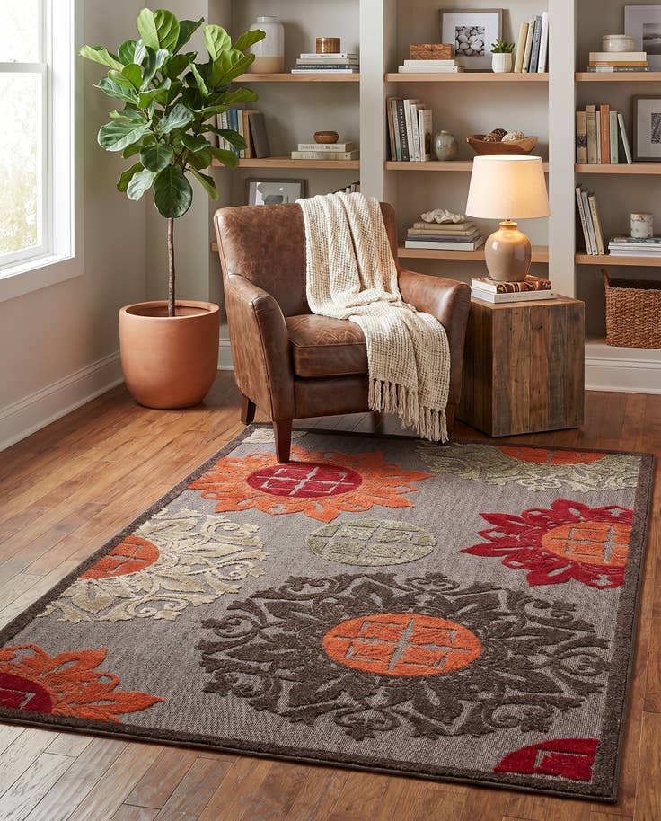 Detail image of 4' x 6' Easy-Clean Modern Indoor / Outdoor Rug