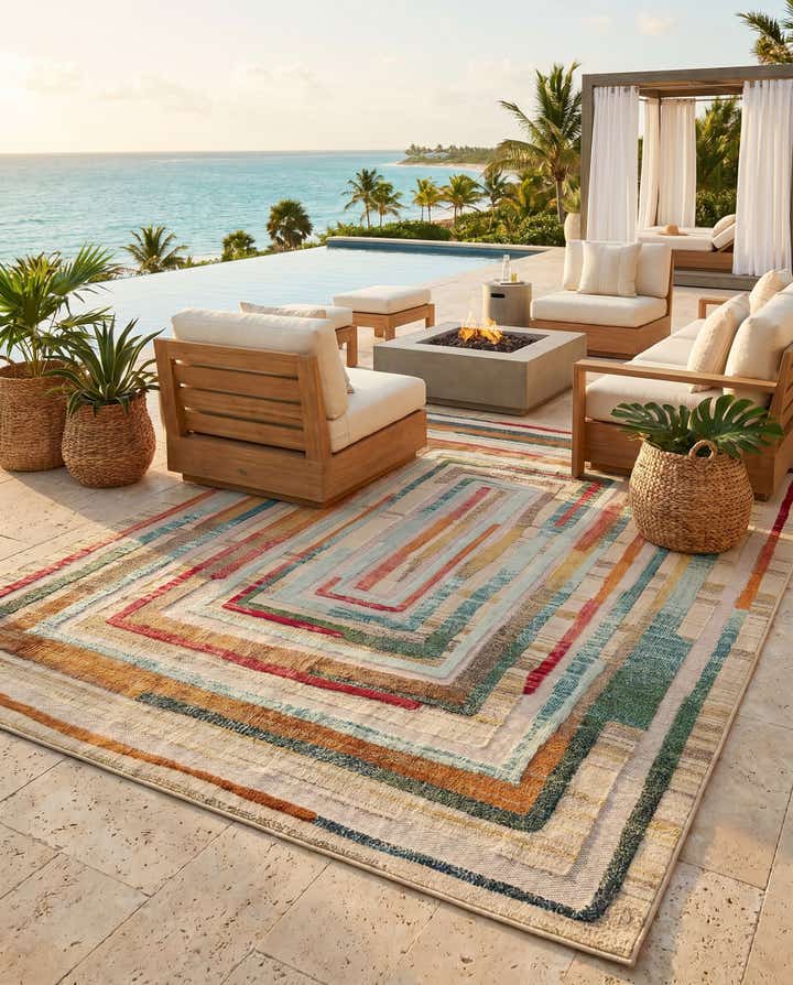 7' 10 x 10' Easy-Clean Casablanca Indoor / Outdoor Rug
