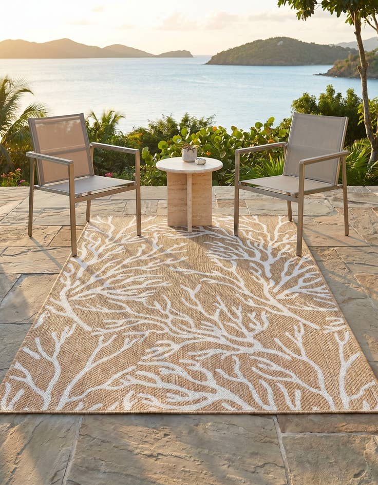 Detail image of 4' x 6' Easy-Clean Coastal Indoor / Outdoor Rug