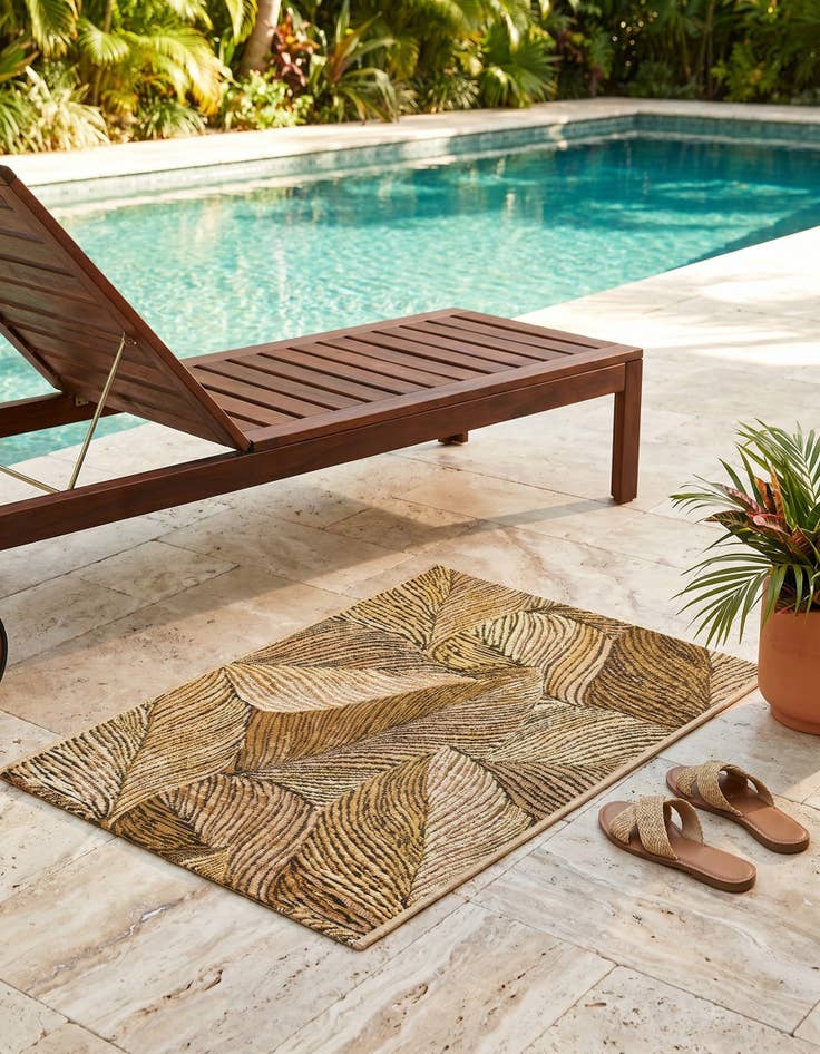 Detail image of 2' x 3' Easy-Clean Botanical Indoor / Outdoor Rug
