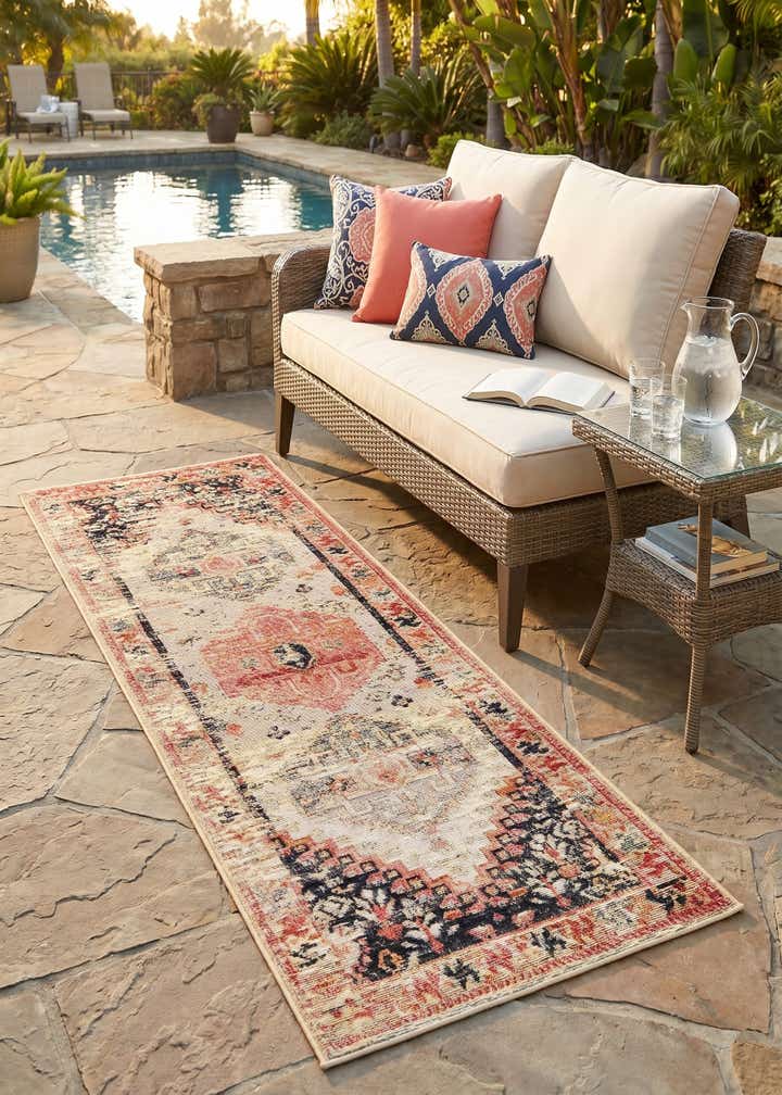 2' x 5' Easy-Clean Traditional Indoor / Outdoor Runner Rug