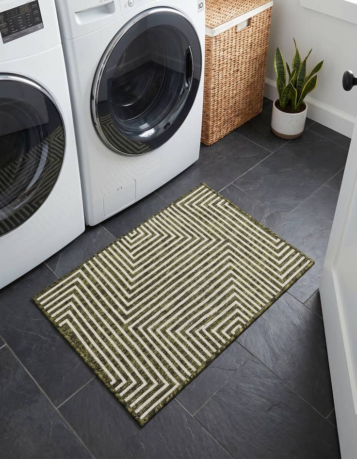 Detail image of 2' x 3' Easy-Clean Modern Indoor / Outdoor Rug