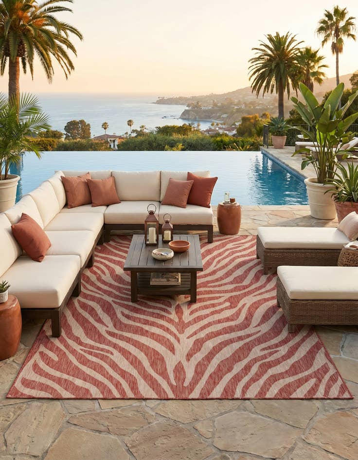 Detail image of 7' 10 x 11' Easy-Clean Safari Indoor / Outdoor Rug