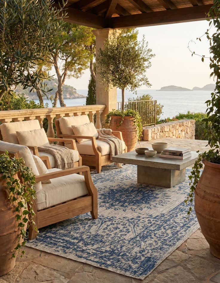 Detail image of 6' x 9' Easy-Clean Traditional Indoor / Outdoor Rug