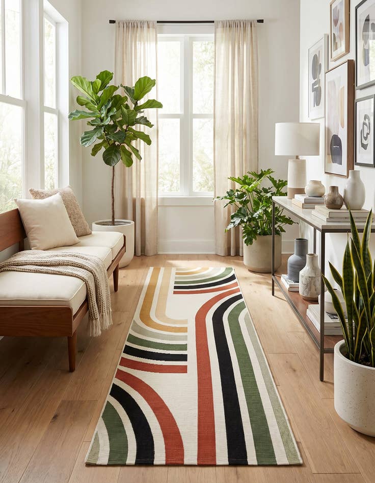 Detail image of 2' x 6' Easy-Clean Modern Indoor / Outdoor Runner Rug