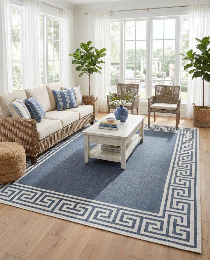 7' 10 x 10' Easy-Clean Coastal Indoor / Outdoor Rug