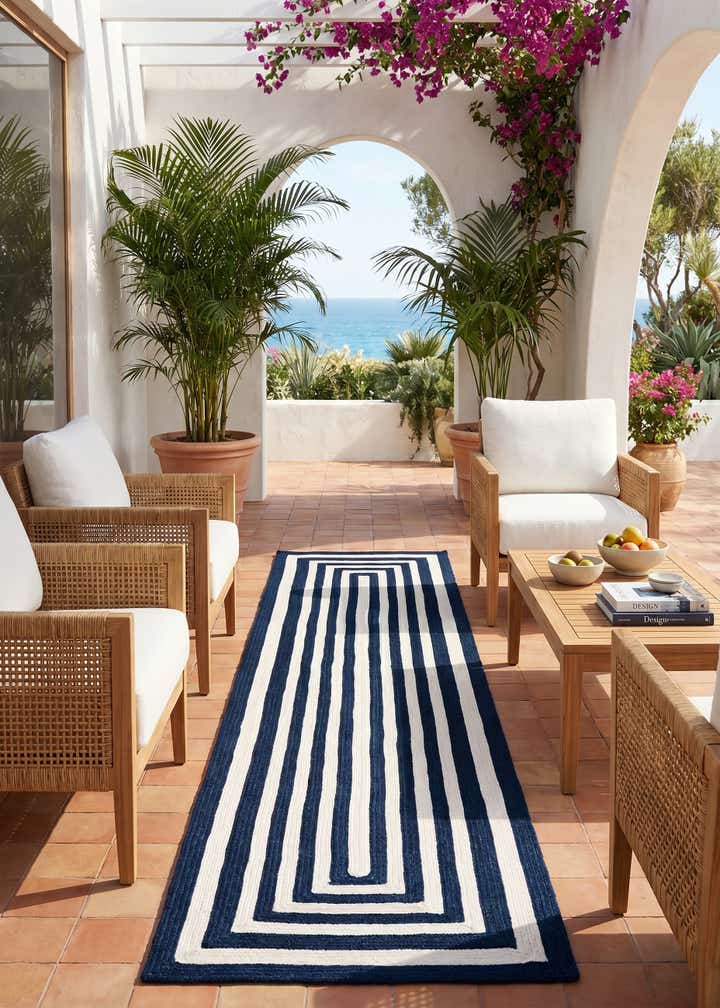 2' 7 x 10' Easy-Clean Eco Verse Washable Indoor / Outdoor Runner Rug