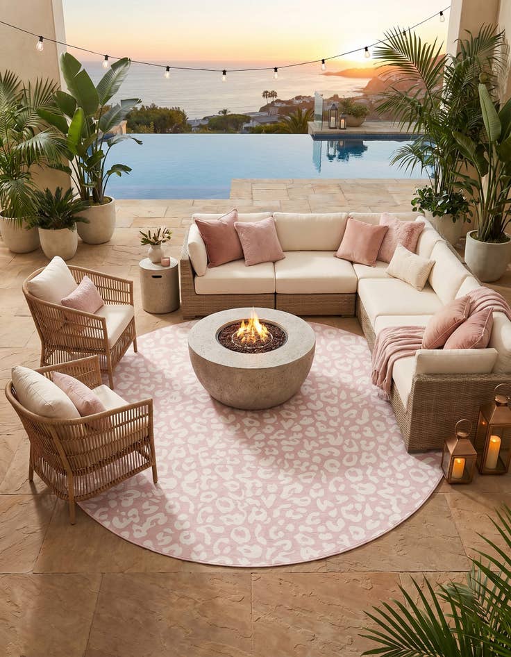 Detail image of 13' x 13' Easy-Clean Safari Indoor / Outdoor Round Rug