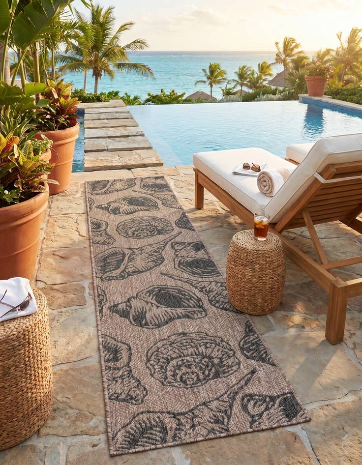Detail image of 2' x 8' Easy-Clean Coastal Indoor / Outdoor Runner Rug