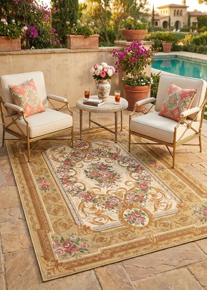 5' x 7' Easy-Clean Traditional Indoor / Outdoor Rug