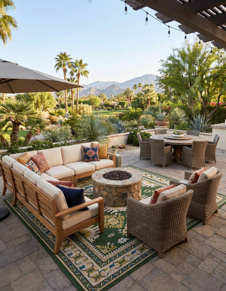 Detail image of 10' x 10' Easy-Clean Baja Indoor / Outdoor Square Rug