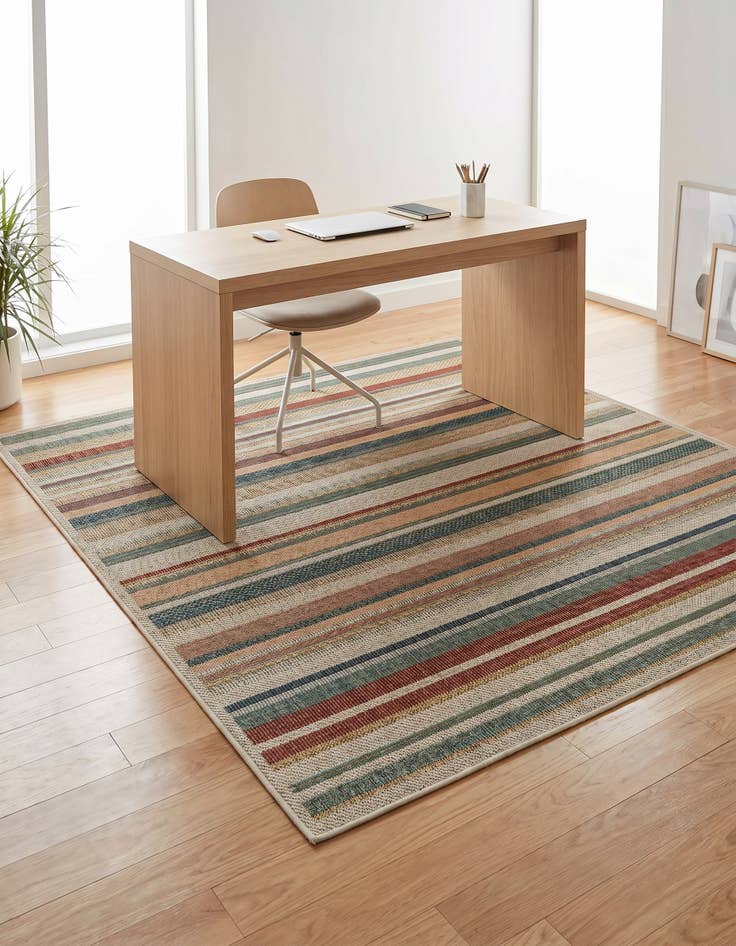 Detail image of 6' x 6' Easy-Clean Baja Indoor / Outdoor Square Rug