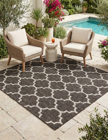 6' x 6' Easy-Clean Lattice Indoor / Outdoor Square Rug