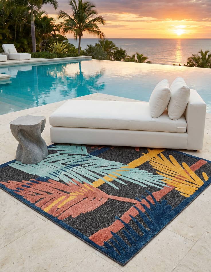 Detail image of 5' 3 x 5' 3 Easy-Clean Belize Indoor / Outdoor Square Rug