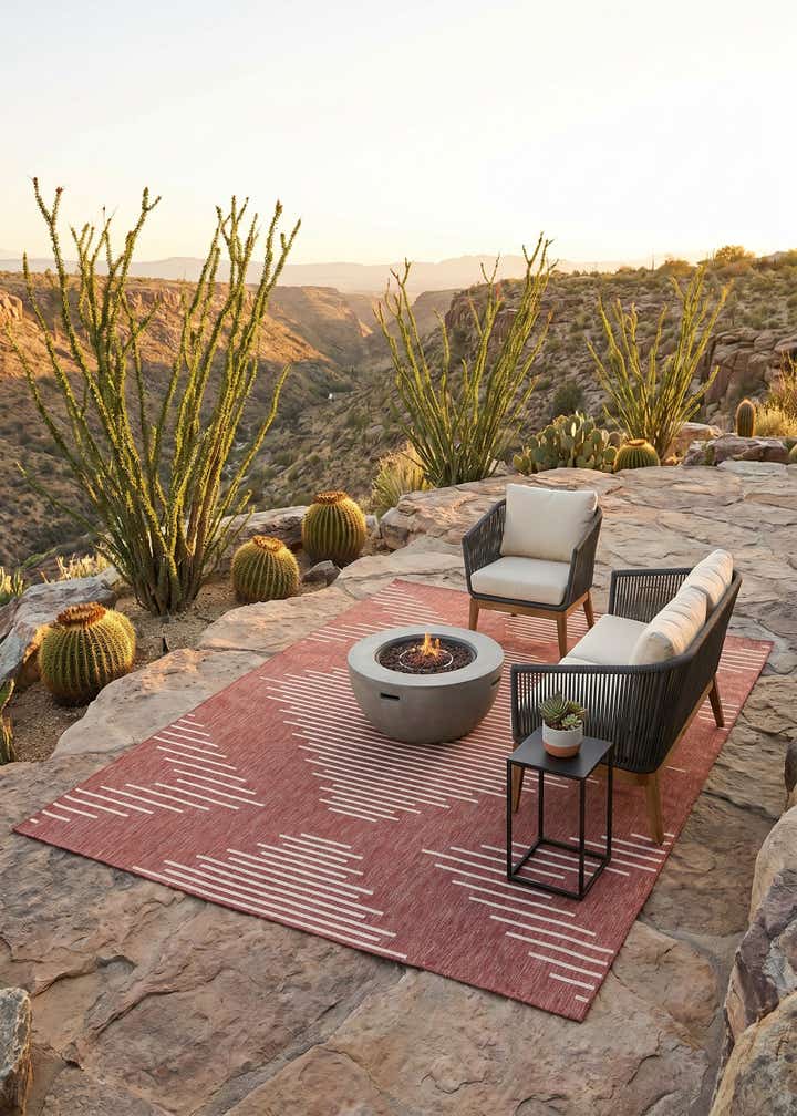 10' x 13' Easy-Clean Modern Indoor / Outdoor Rug