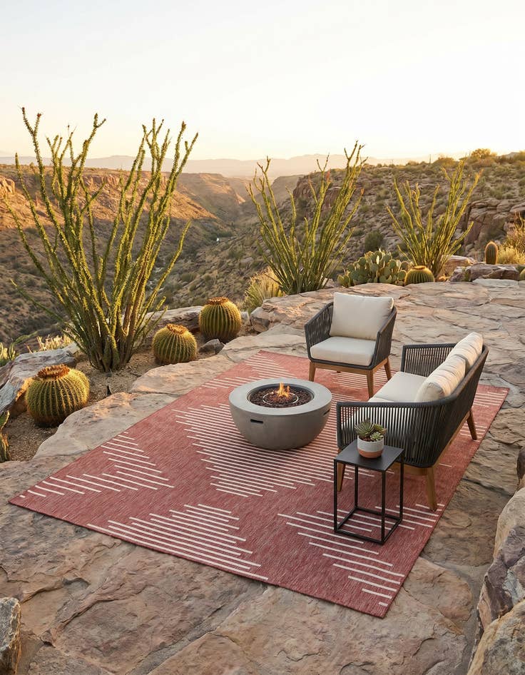 Detail image of 10' x 13' Easy-Clean Modern Indoor / Outdoor Rug