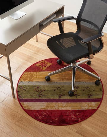 2' 7 x 2' 7 Easy-Clean Modern Indoor / Outdoor Round Rug