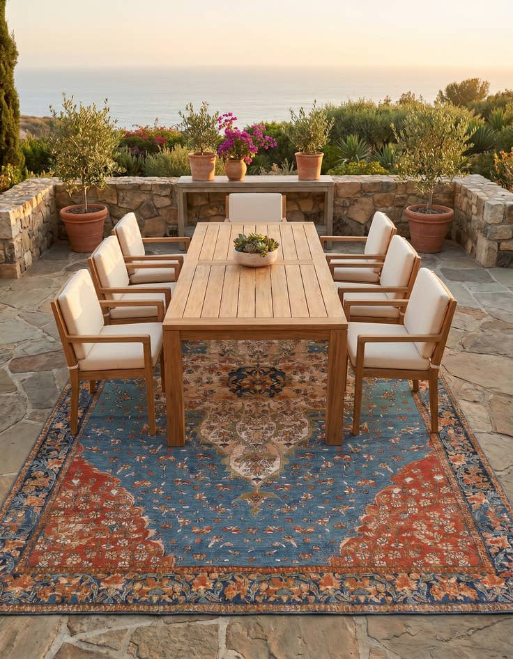 Detail image of 10' x 14' Easy-Clean Traditional Indoor / Outdoor Rug