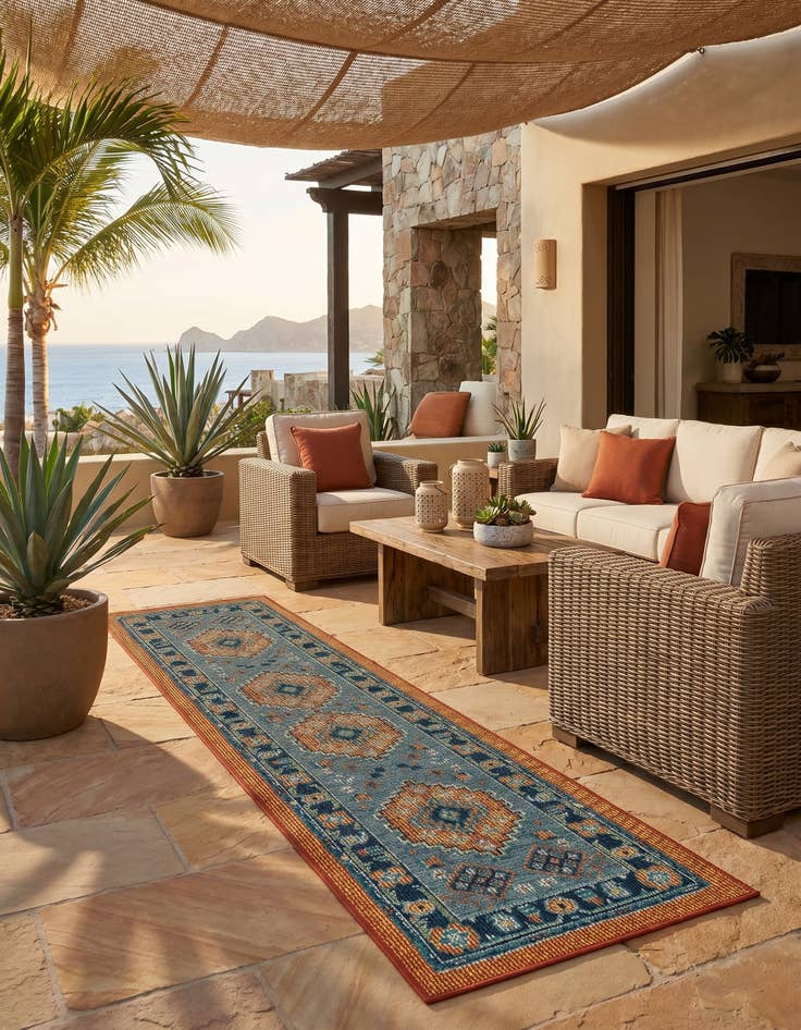 Detail image of 2' x 8' Easy-Clean Baja Indoor / Outdoor Runner Rug
