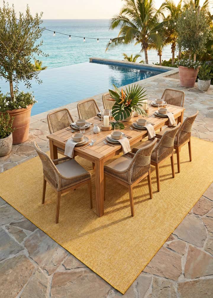 10' x 13' Easy-Clean Solid Indoor / Outdoor Rug