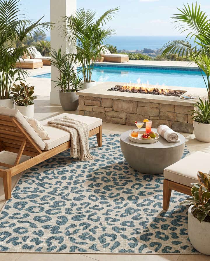 5' 3 x 8' Easy-Clean Safari Indoor / Outdoor Rug
