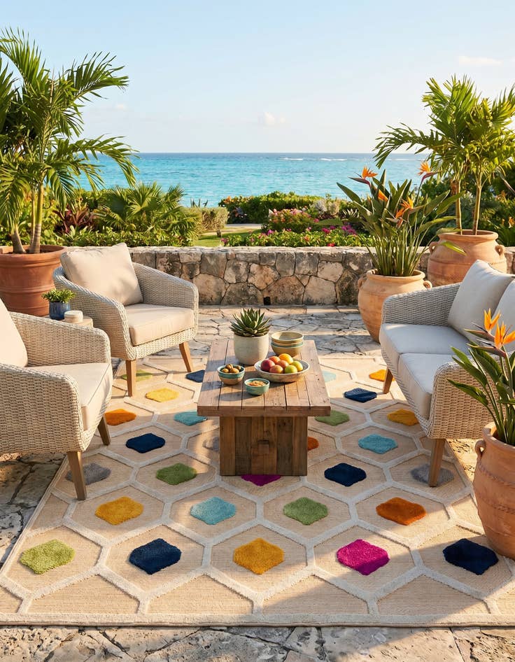 Detail image of 6' x 9' Easy-Clean Aruba Indoor / Outdoor Rug