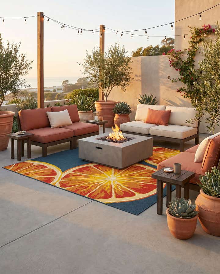 10' x 10' Easy-Clean Modern Indoor / Outdoor Square Rug