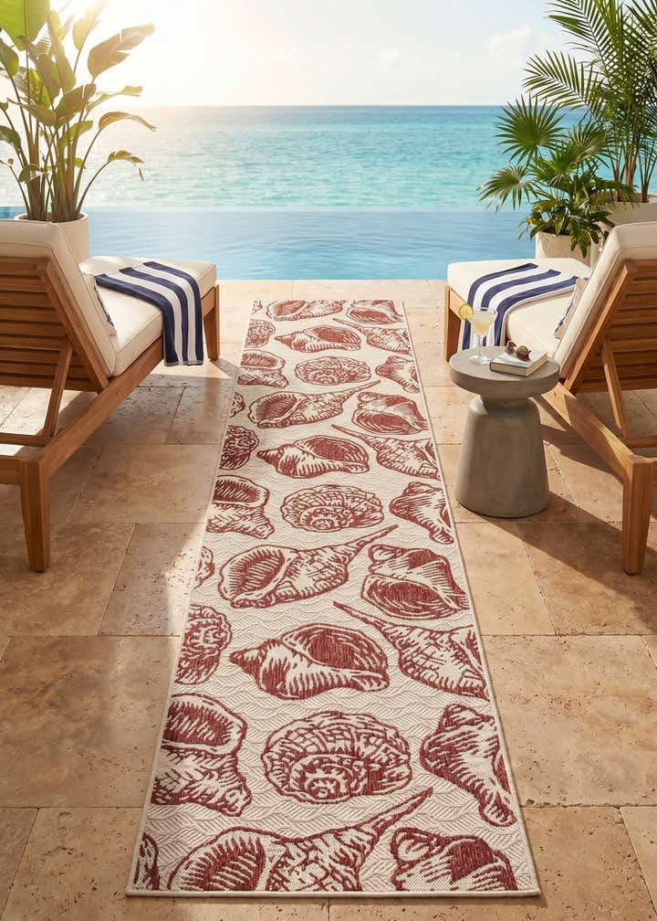 2' 7 x 12' Easy-Clean Coastal Indoor / Outdoor Runner Rug