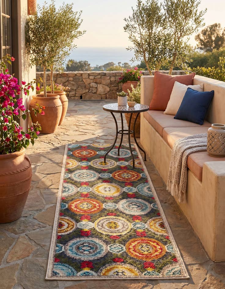 Detail image of 2' x 6' Easy-Clean Casablanca Indoor / Outdoor Runner Rug