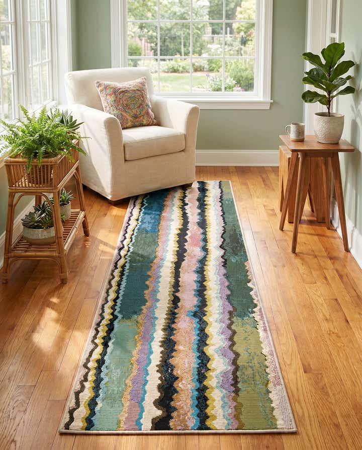 2' x 8' Easy-Clean Modern Indoor / Outdoor Runner Rug