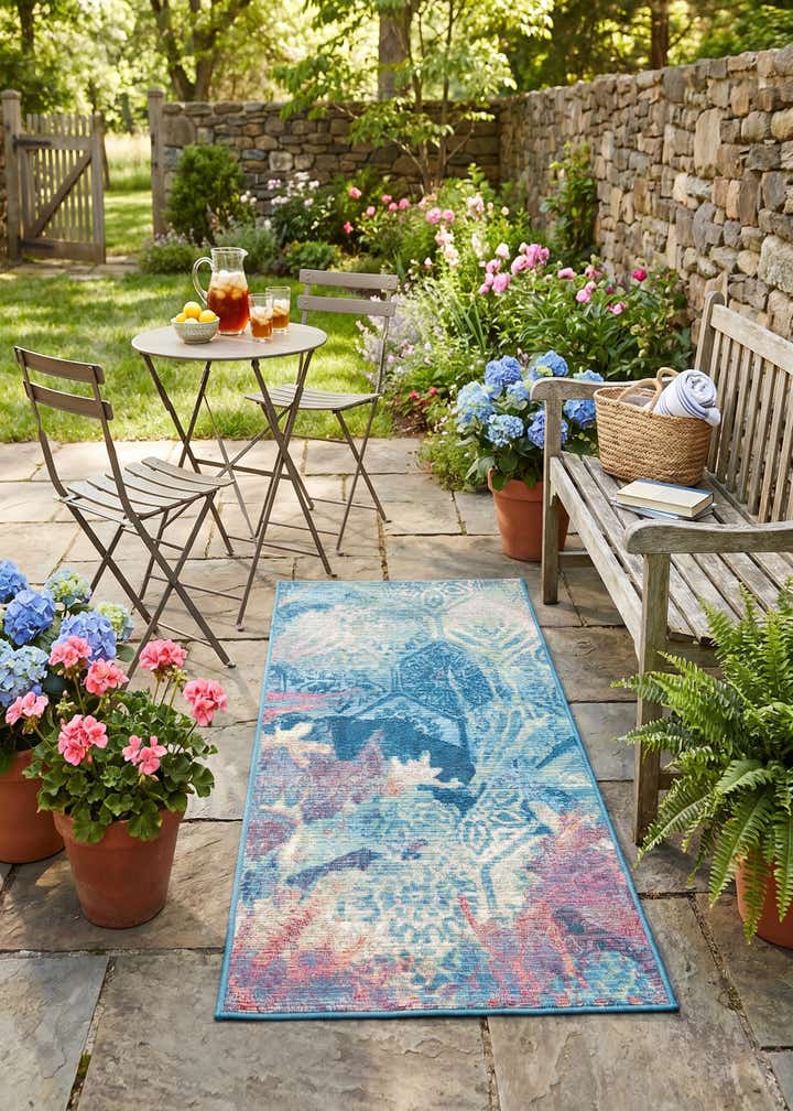 2' x 4' Easy-Clean Coastal Indoor / Outdoor Runner Rug