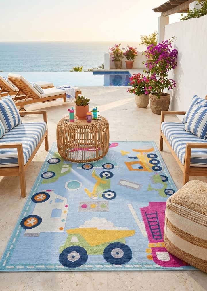 5' 3 x 7' 7 Easy-Clean Indoor / Outdoor Rug