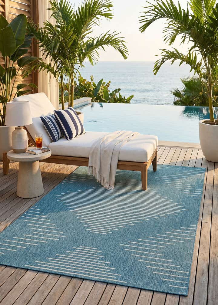5' 3 x 8' Easy-Clean Modern Indoor / Outdoor Rug