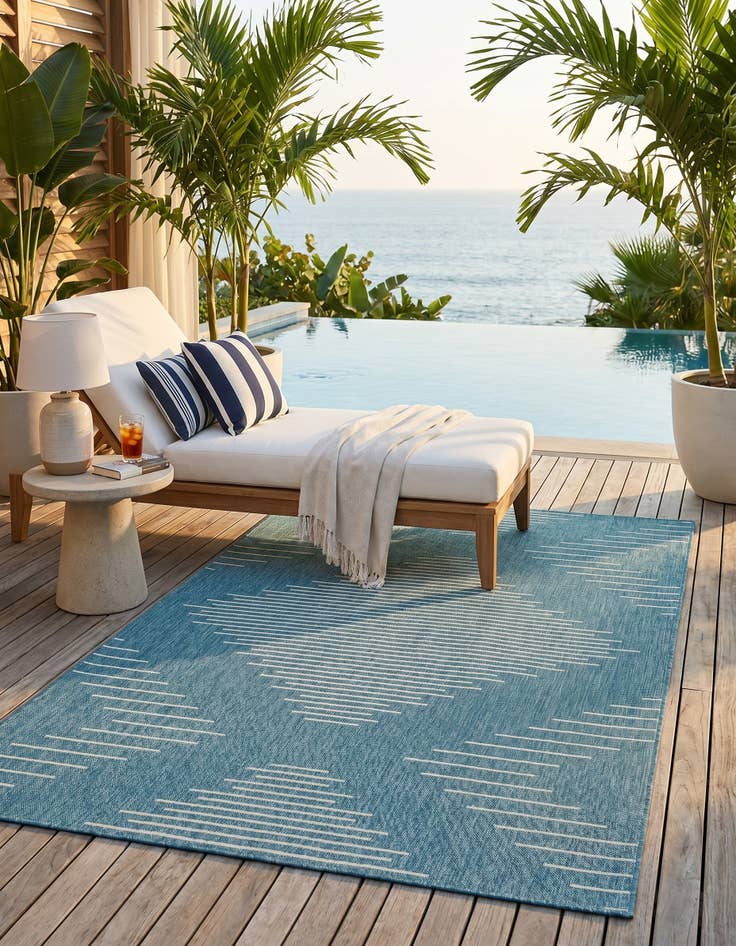 Detail image of 5' 3 x 8' Easy-Clean Modern Indoor / Outdoor Rug
