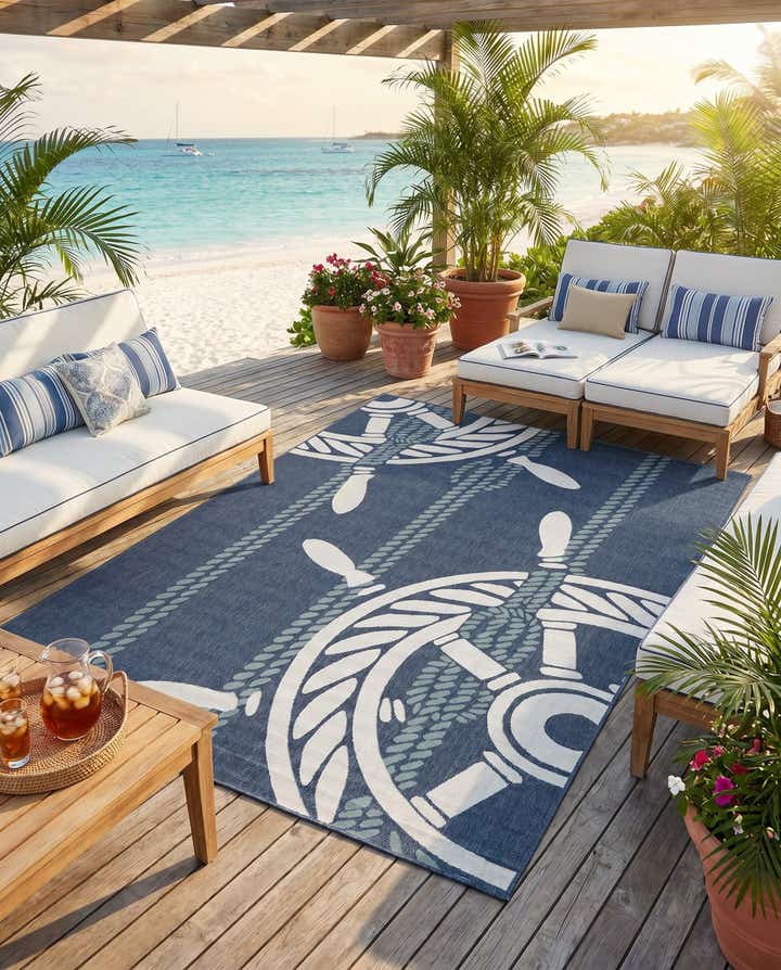 9' x 12' Easy-Clean Coastal Indoor / Outdoor Rug