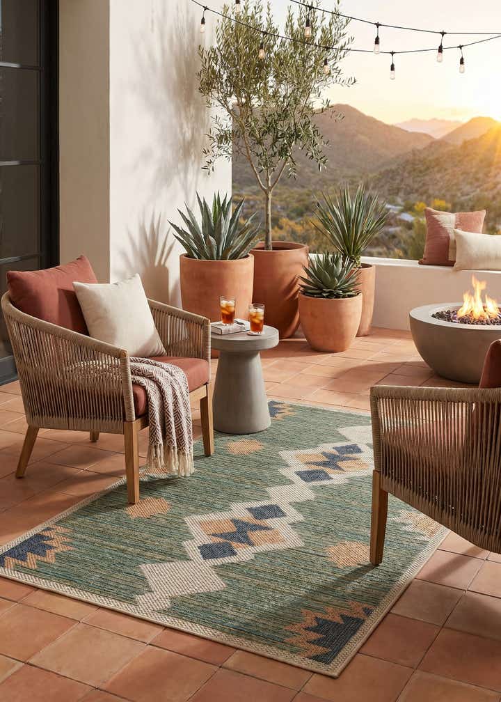 3' 1 x 5' 1 Easy-Clean Baja Indoor / Outdoor Rug