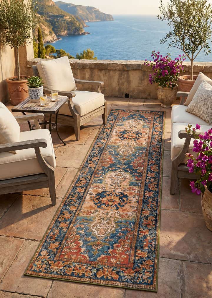 2' 7 x 10' Easy-Clean Traditional Indoor / Outdoor Runner Rug