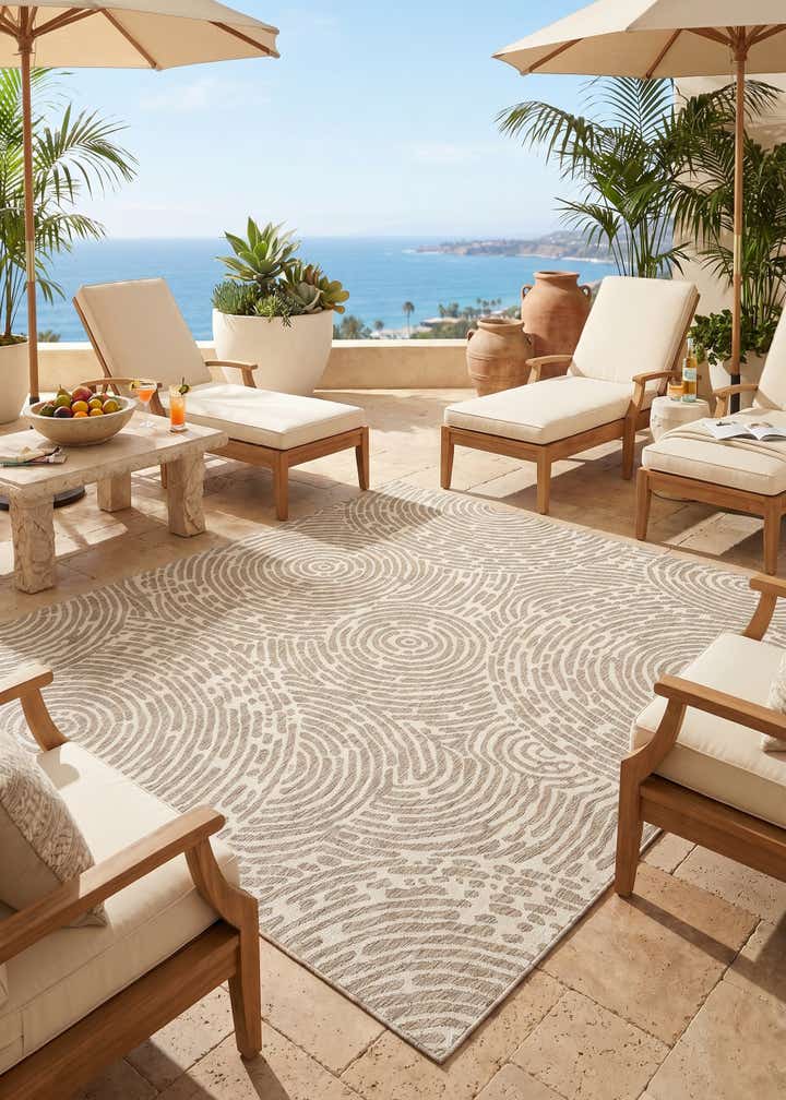 10' x 10' Easy-Clean Modern Indoor / Outdoor Square Rug