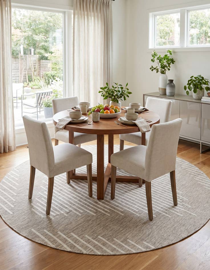 Detail image of 10' x 10' Easy-Clean Modern Indoor / Outdoor Round Rug