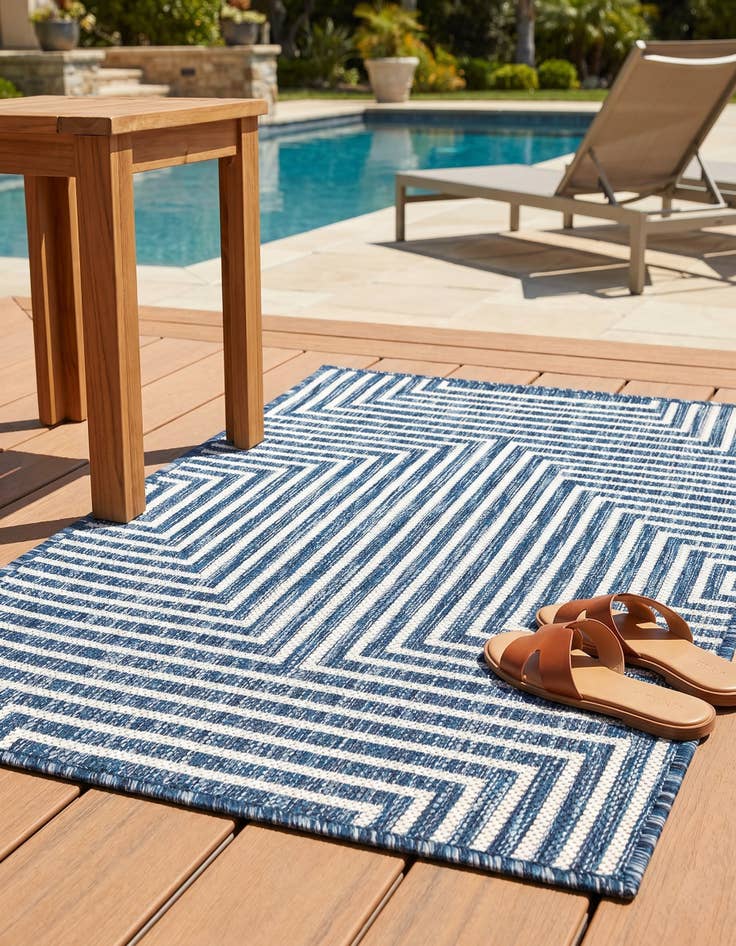 Detail image of 2' x 3' Easy-Clean Modern Indoor / Outdoor Rug