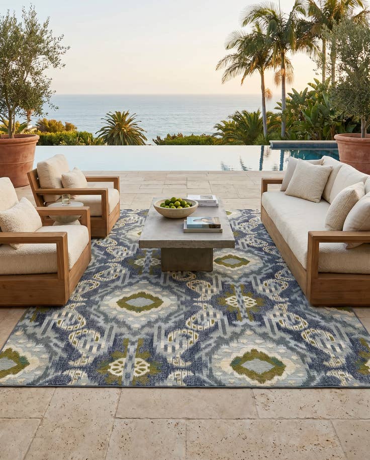 Detail image of 8' x 11' 4 Easy-Clean Modern Indoor / Outdoor Rug