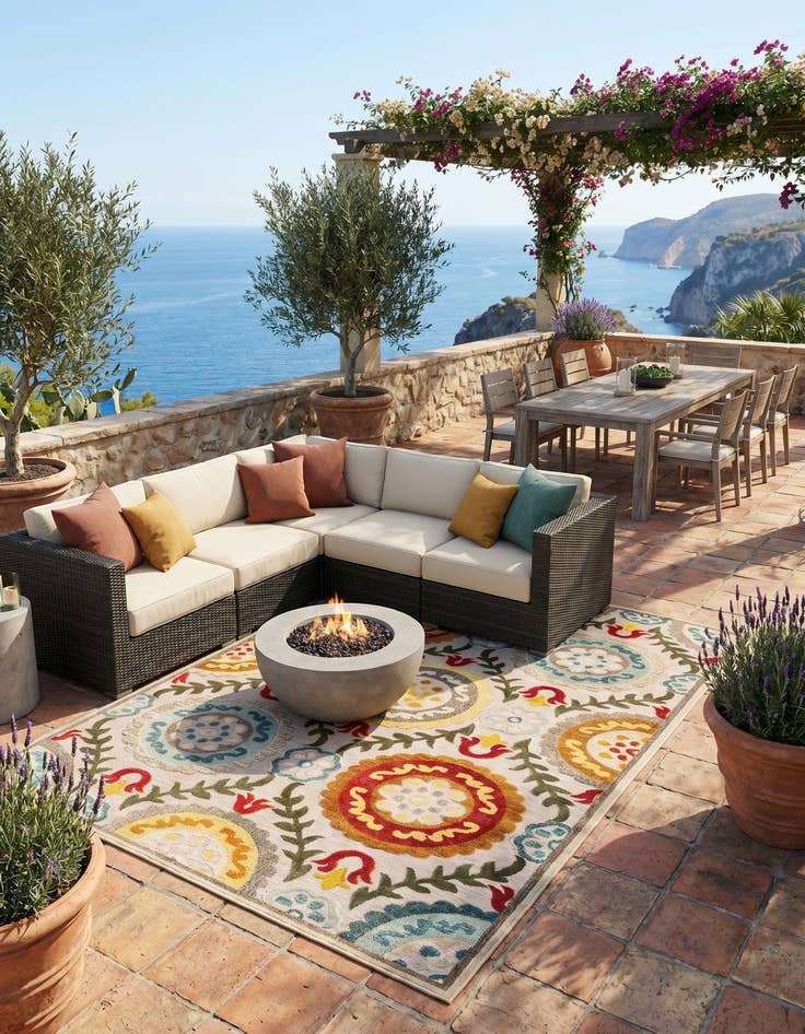 Detail image of 9' x 12' Easy-Clean Casablanca Indoor / Outdoor Rug