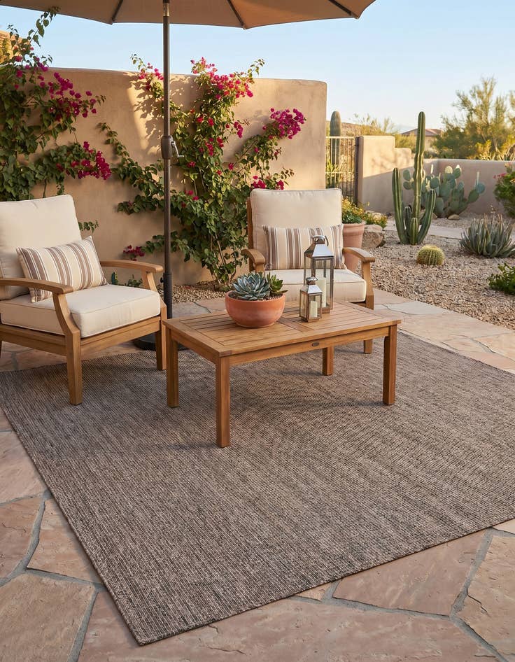 Detail image of 5' 3 x 8' Easy-Clean Solid Indoor / Outdoor Rug